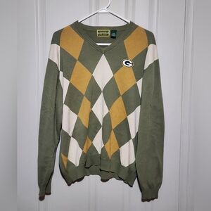 Green Bay Packer Pro Shop Argyle Long Sleeve Size Large